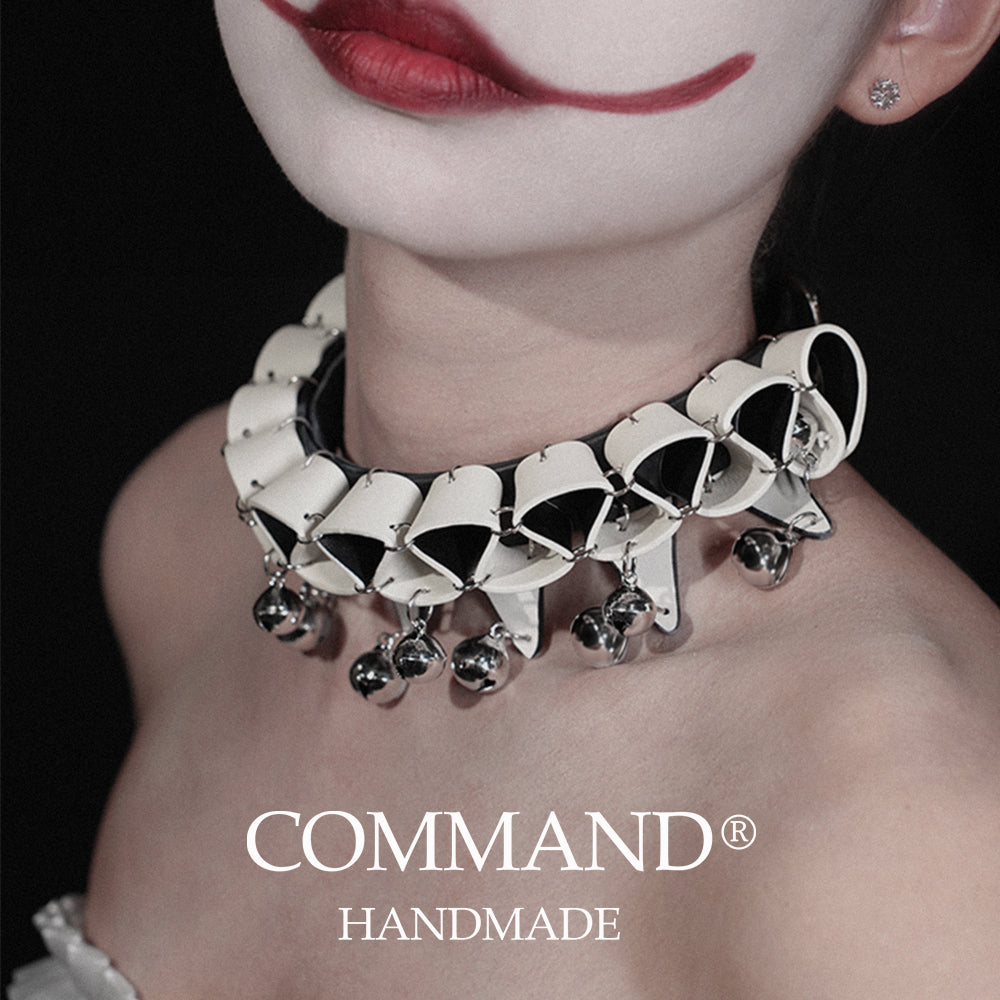 Jesterlet Mini Ruffle Triangle Choker with Bell