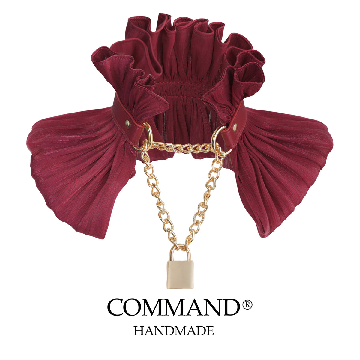 Jester’s Court Crimson Chain Ruffle Choker
