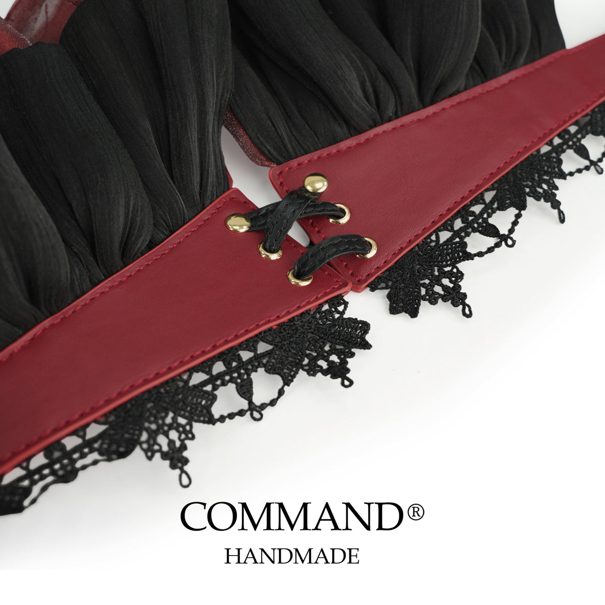 Jester’s Court Layered Ruffle Collar — Black & Red
