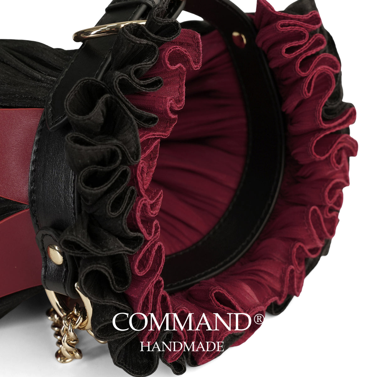 Jester’s Court Crimson Bell Ruffle Choker with O-Ring