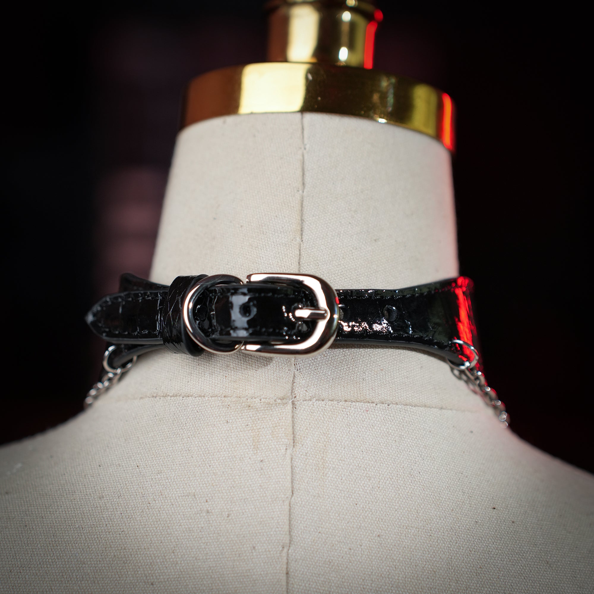 Hours Black Choker with Little Snake Pendant