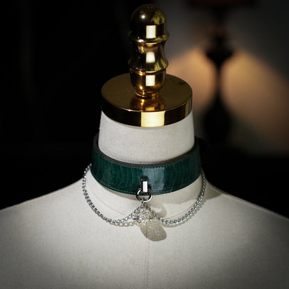Hebe Green Bell Choker with Double Chain