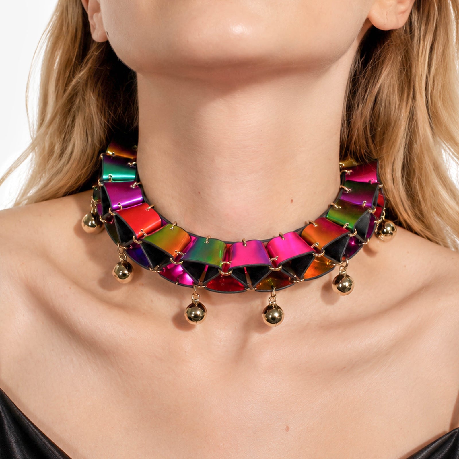 Jesterlet Mini Ruffle Choker with Bell