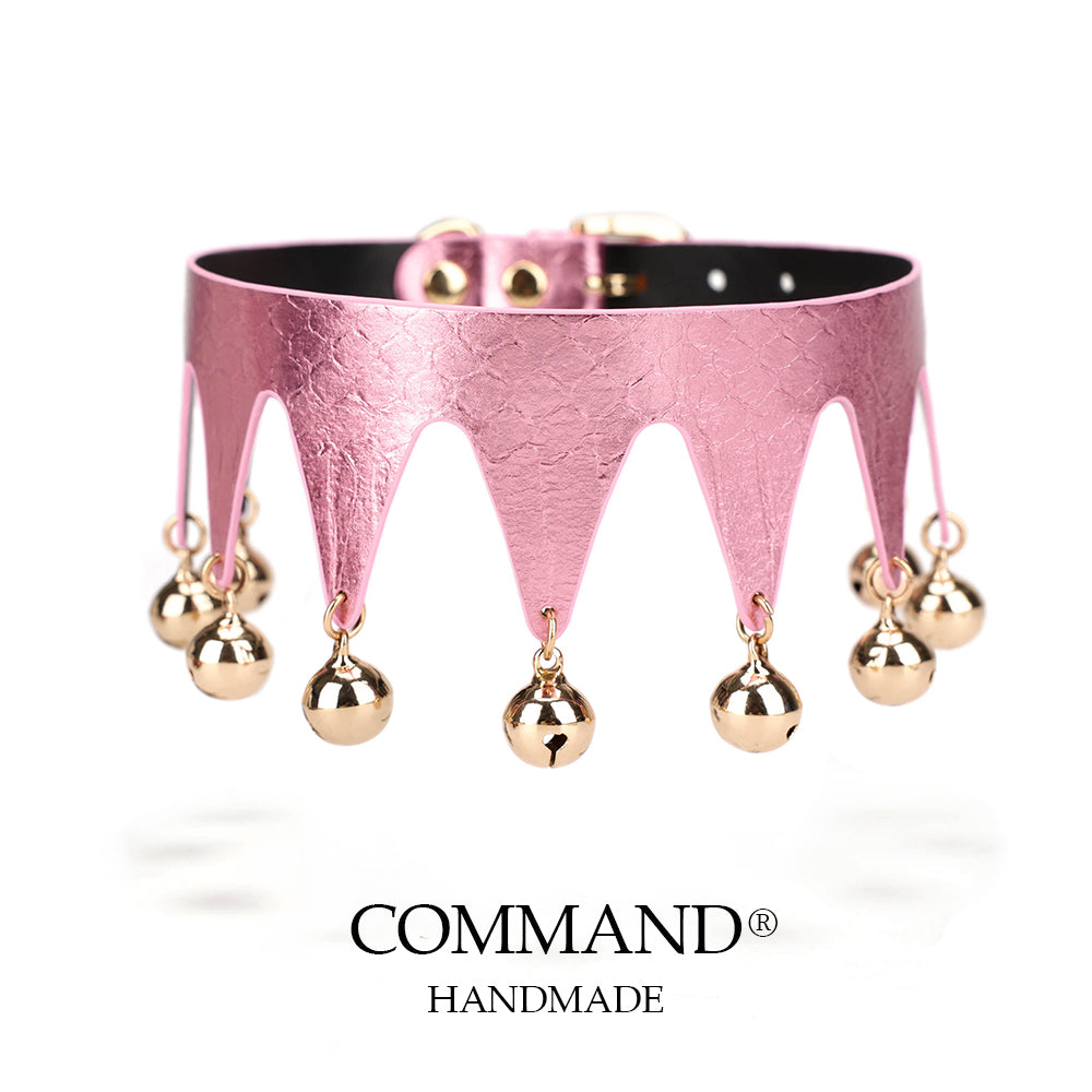 Jester’s Shatter Triangle Choker with Bell — Snakeskin