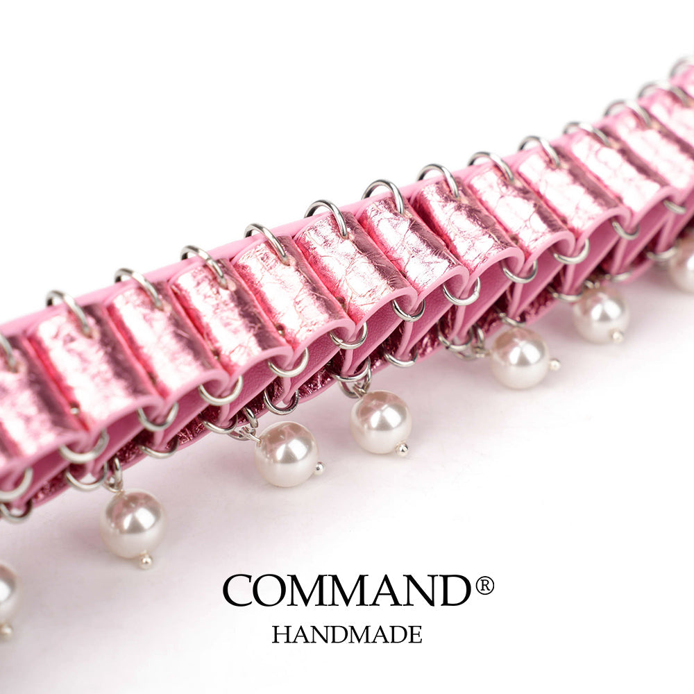 Persephone Baroque Pearl Ruffle Choker –Enchanted Leather Fold