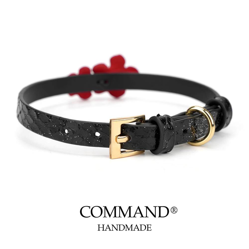 Twin Bloom Small Red Plum Flower Choker