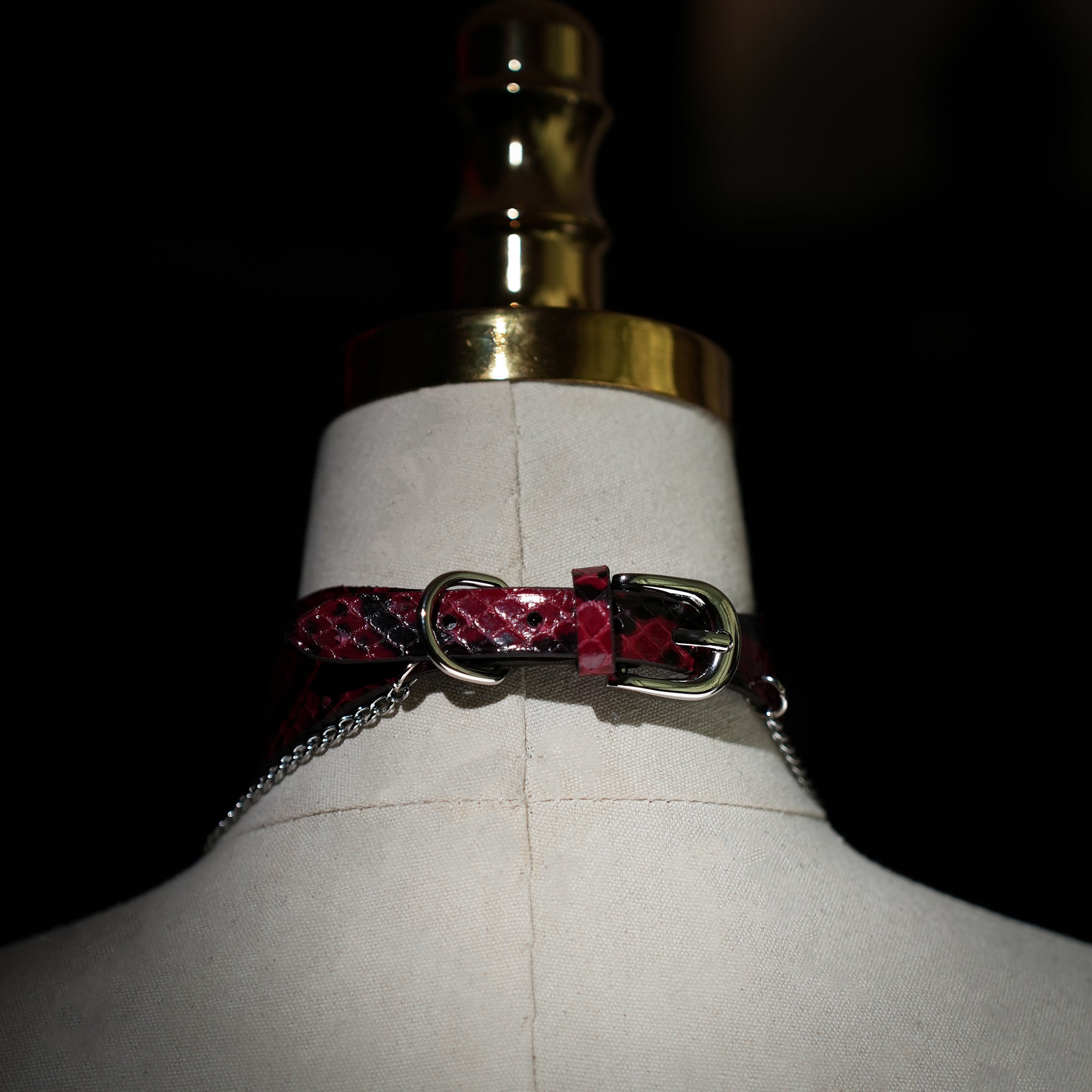 Hydra Double Gold Chain Choker with Heart Pendant