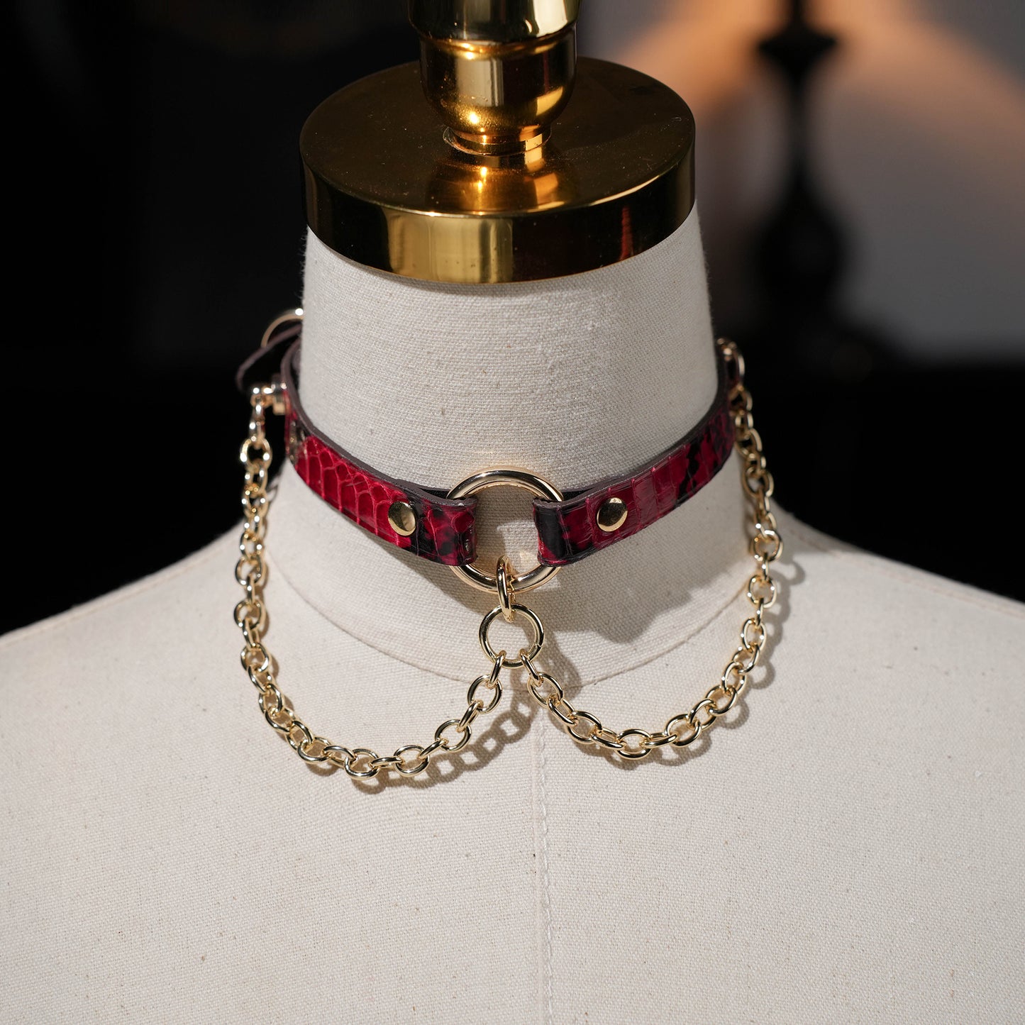 Pitys Double Chain Red Choker
