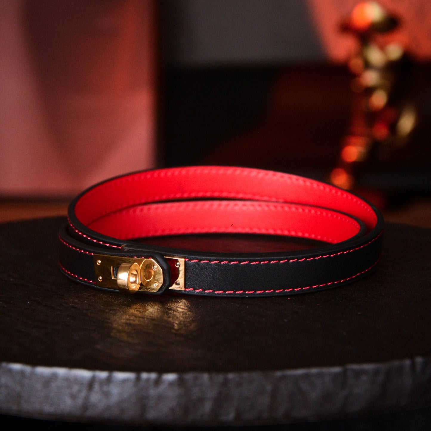 Circle Eureka Double Layer Black and Red Collar
